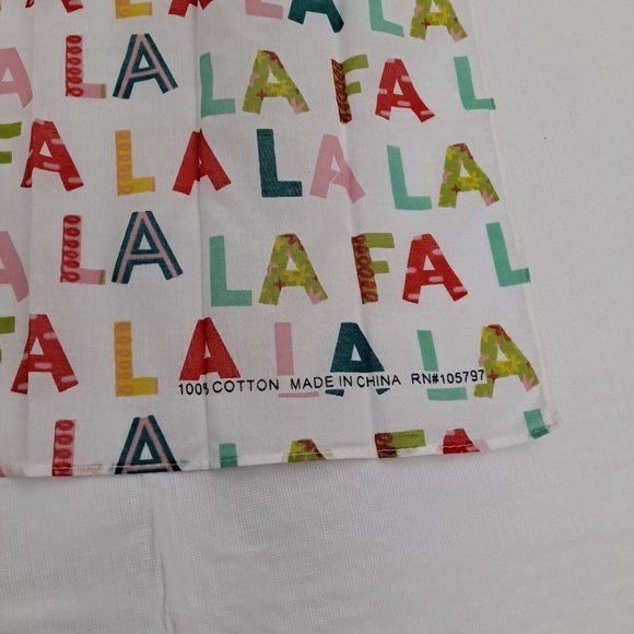 FA LA LA LA Christmas Song Holiday Bandana Cotton 21 x 21 inch - Picture 10 of 10